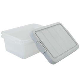 Easymanie 2 Pack 14 Quart Latching Storage Bin, Plastic Storage Box with Lid