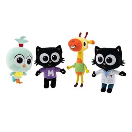 Milo Black Cat Plush Stuffed Animal - 20cm Doctor Milo Soft Toys from the Milo Animated Series | Cute Talking Cat Teddy Bear with Sounds and Phrases | Adorable Cartoon Musical Toys for 1 Year Old