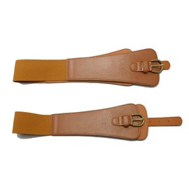 AWOCAN Women Leather PU Elastic Stretchy Corset Cinch Belt Print Retro Cinch Wide Waist Belt (Camel)