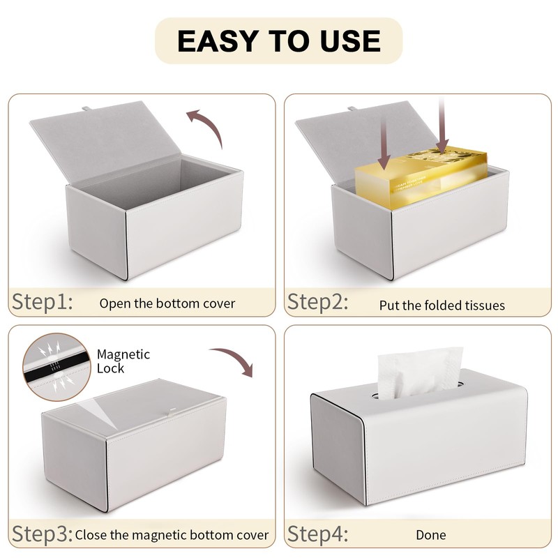 KINGFOM PU Leather Tissue Box Tissue Box Tissue Box for