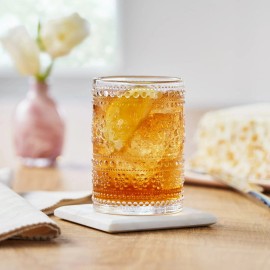 Pioneer Woman Channing Embossed Glass Tumbler Clear 11oz Vintage Inspired New