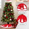 Christmas Tree Blanket, Red, Plush Christmas Tree Blanket, Round, 120
