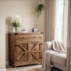 YESHOMY Coffee Bar and Accent Cabinet, Farmhouse Barn Door Buffet