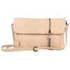 Girly Handbags Zip Flap Clutch Bag, beige