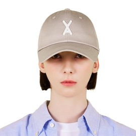 VARZAR VA Applique Over Fit Ball Cap 7 Colors Unisex Hat, Korean Brand, Hat, UV Protection, Deep, Small Face Effect, SNS Topic, Celebrity Wear, beige