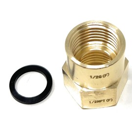 Cascada 1/2" G Thread (Metric BSPP) Female to 1/2" NPT Thread Female Pipe Fitting Adapter - Lead-Free