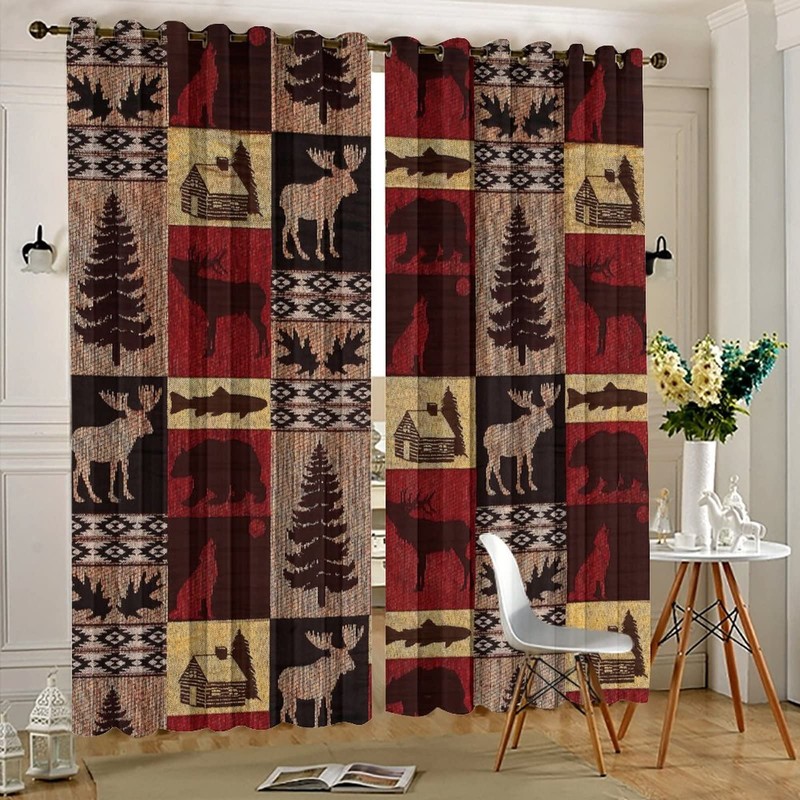 INSFBRB Rustic Cabin Curtains for Bedroom - Vintage Farmhouse Hunting