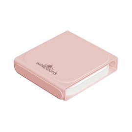 Impressions Vanity Snap Folio LED Travel Makeup Mirror for Women with 5X Magnification, Protective Flip Cover Mirror with Soft Touch Sensor, Tri Tone LED Lighting and Adjustable Brightness (Pink)