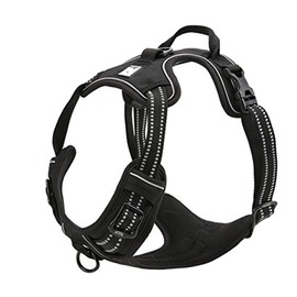 TRUE LOVE Adjustable No-Pull Dog Harness Reflective Pup Vest Harnesses Comfortable Control Brilliant Colors TLH5651(Black,XL)