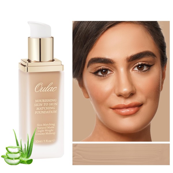 Oulac Foundation Full Coverage, Hydrating Foundation enriched with aloe vera
