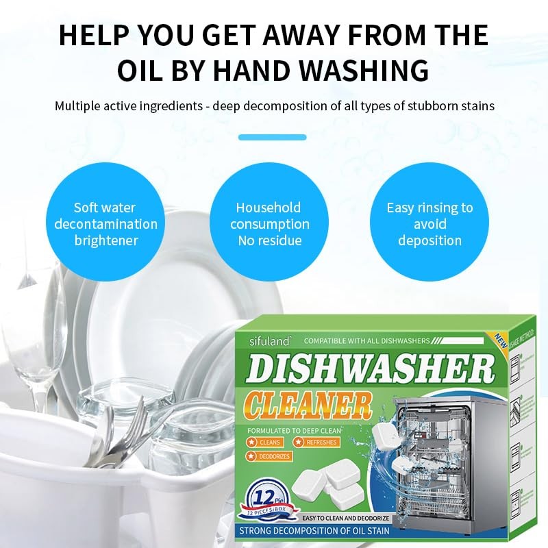 Dishwasher Cleaner and Deodorizer Tablets-24 Pack, Heavy Duty Deep Cleaning