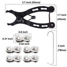 Saipor Bicycle Chain Repair Tool Kit, Bike Link Plier with 5 Pairs Quick Link Bicycle Chain Joint Connector Reusable MTB Magic Buckle Missing Link for 10 Speed Chain