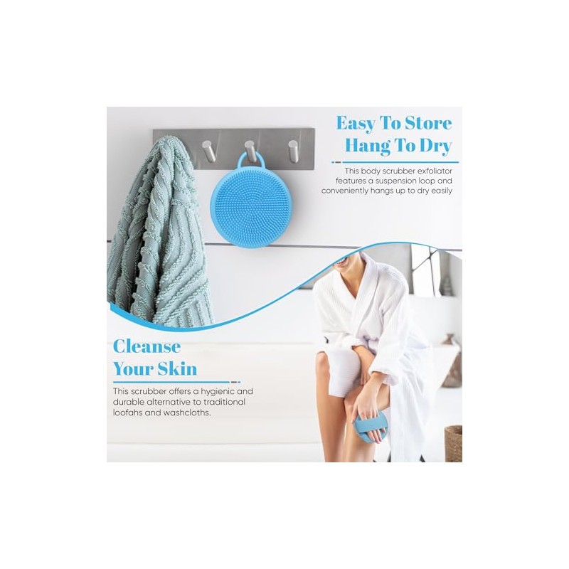 Estropajo Silicona Corporal Exfoliante Azul Mango Cepillo Ducha Esponjas Baño
