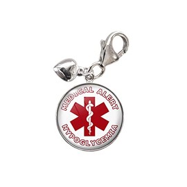 Medical Alert Hypoglycemia .925 Sterling Silver Charm