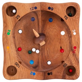 Engelhart - 350490 - Wooden Spinning Top Ball Game - Family Game of Chance - Includes Spinning Top & 10 Balls - Eco-Friendly - 2 or More Players - Ages 6 and Up