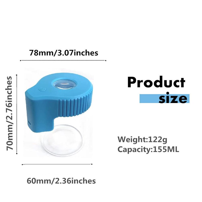 Oweto Led Transparent Glass Seal Storage Jar, Light-Up Magnifying Glass