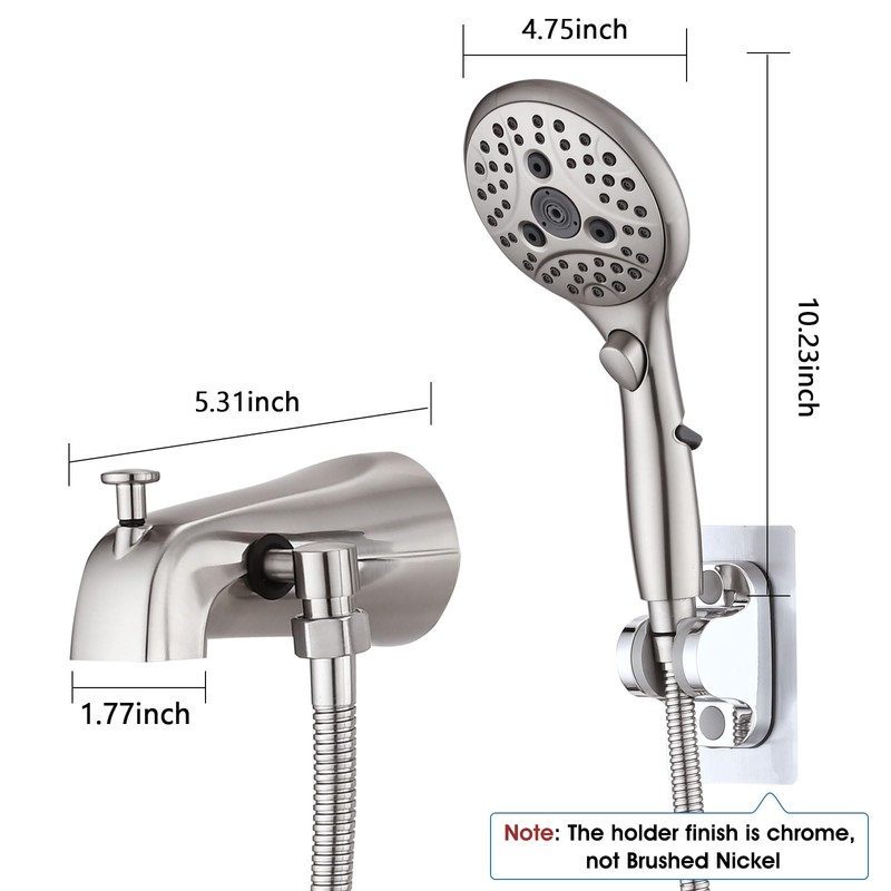 PROOX All Metal Tub Spout with Diverter, 6 Settings Hand