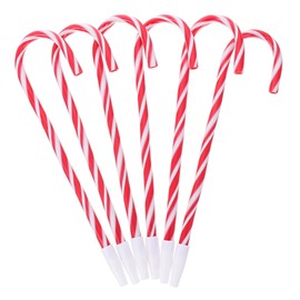 DEARMAMY Pack of 6 Christmas Candy Cane Ballpoint Pens Holiday Pens Bulk Pack for Christmas Party Stationery (Red and Green)