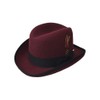 Deluxe Homburg Fedora in Bordeaux with Black Band (Small =