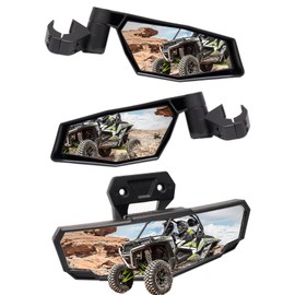 A & UTV PRO Side Mirrors and Rear View Mirror Kit for 2024 Polaris RZR XP 1000/ XP 4 1000 Ultimate/Sport/Premium, Adjustable Folding Convex Breakaway Rearview Mirror Accessories, 3PCS