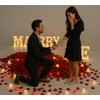 LED Marry Me Light Up Letters with Rose Petals, Love