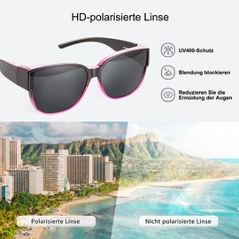 TINHAO Polarized Fit Over Glasses Sunglasses for Women UV Protection Trendy Oversized Square Shades Driving, Gradient Purple