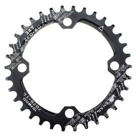 Chain Ring 34T 104BCD Mutte MTB Narrow Wide Chain Ring Single (Black, Aluminum Alloy)