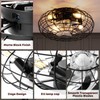NookNova Ceiling Fan with Lights, 16 Inch Caged Ceiling Fan