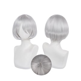 OSIAS 2B Wig Silver Thick Short Heat Resistant Hair