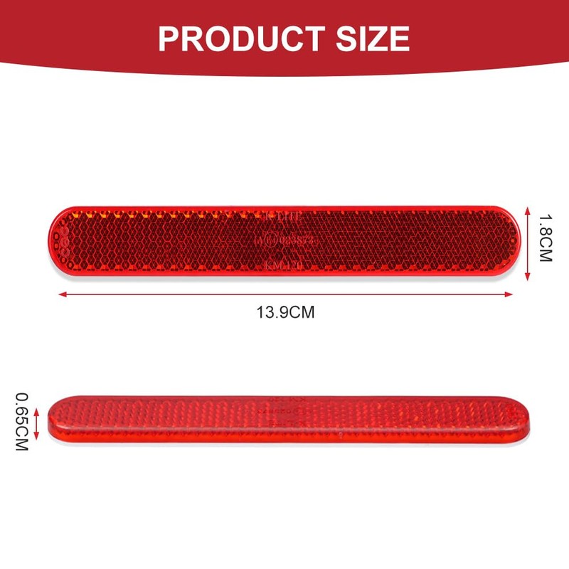 AYBUY Reflectors Motorcycle E4 Rear Red, 2 Pieces 139 x