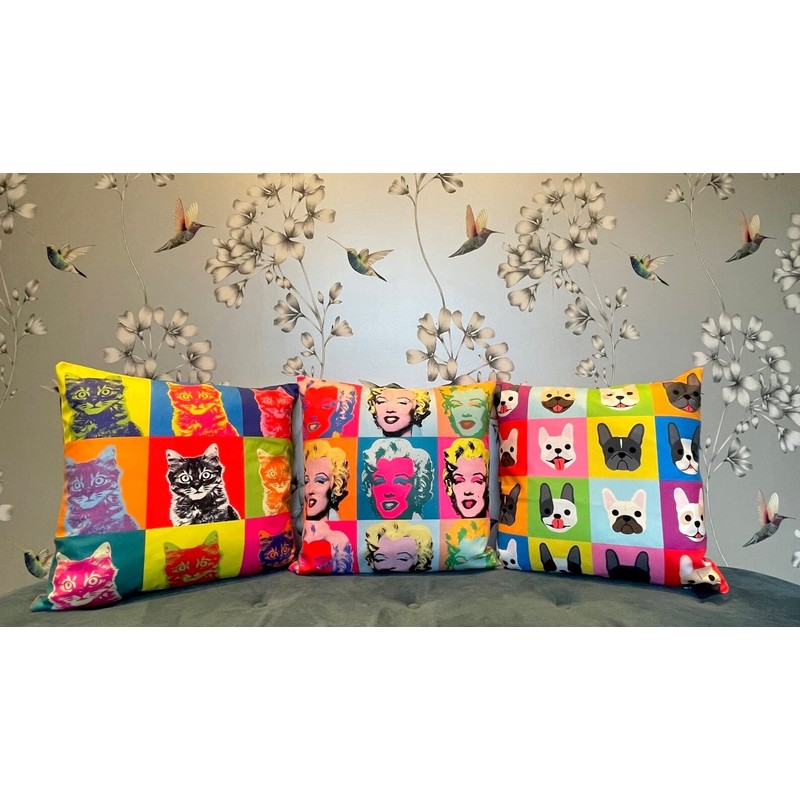 The Beach Stop Colourful Pop Art Marilyn Monroe Cushion Cover
