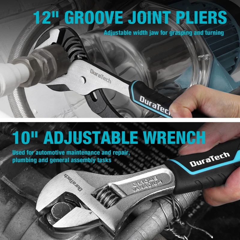 DURATECH 8-Piece Pliers Set with Rolling Pouch, Premium Cr-V/Cr-Ni Construction,