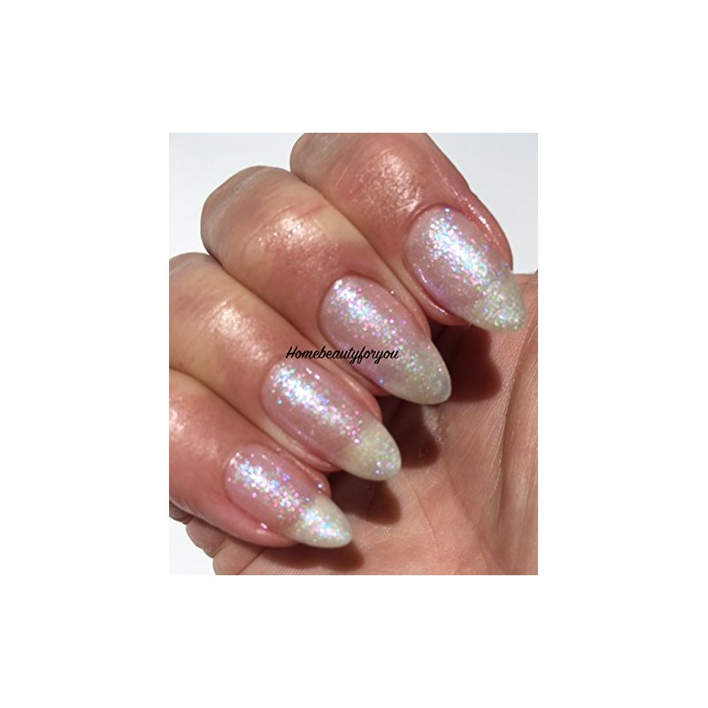 Bluesky Gel Nail white glitter Crystal Pearl White Snowflake White