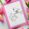 Cardinal on Pine Branch Stencil – Reusable 5x5 Inch Winter