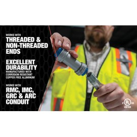 Southwire R-ON-075 3/4" Rigid & IMC Push Install RMC Offset Nipple, Gray