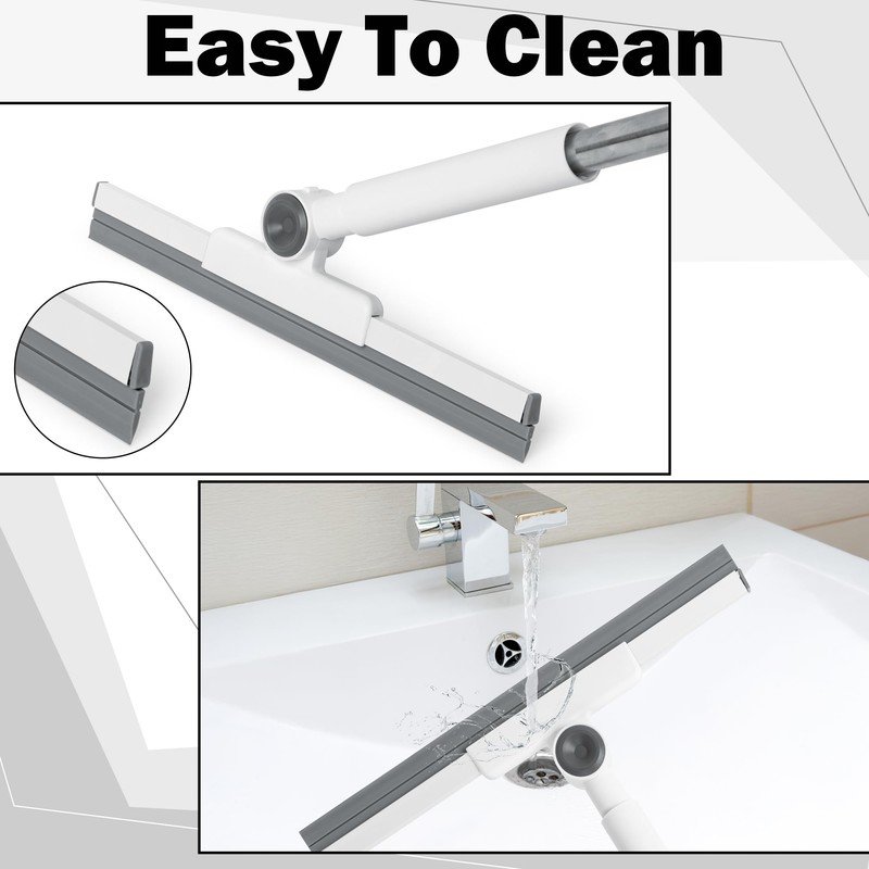 GQIRIL Floor Telescopic Squeegee Broom - Telescoping Shower Squeegee with