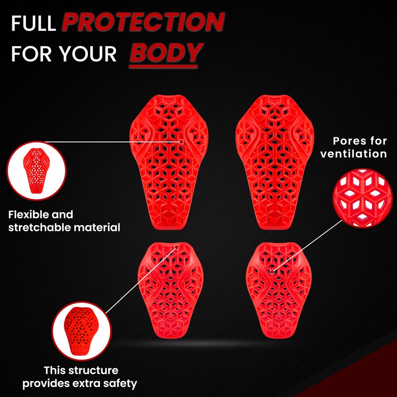 Motostylewear - 4 PC CE Level 2 Certified Armor Pads