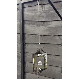 Stainless Steel Wind Spinner For Home Or Garden - Small Square