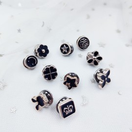 30 Pieces Safety Brooch Buttons, DIY Rhinestone Pearl Buttons Brooch, Safety Brooch, Brooch Pins for Clothing, Used for DIY Clothes Bag, Backpack, Clothes Button Decoration, transparent