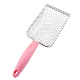 Hordion Cat Litter Scoop Stainless Steel Mesh Scooper, 2mm Mesh Non-Stick Coated Metal Litter Shovel Fine Sand Litter Scooper for Litter Box Kitten Pooper Lifter, Pink