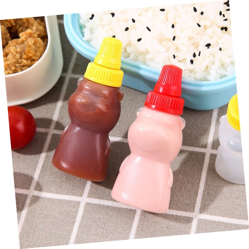 iplusmile 8Pcs Mini Bear Sauce Bottle Cute Condiment Containers for