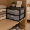 Homz Plastic 2 Drawer Medium Storage Cart, Black Frame with