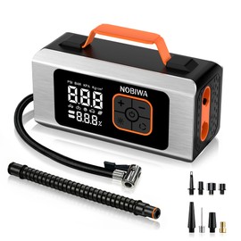 NOBIWA Tire Inflator Portable Air Compressor,150PSI,100% Duty Cycle & Dual Cylinder Bike Pump, 6X Faster Inflation,tire inflator portable air compressor for car,air mattress,Bicycle,Balls,LED Light