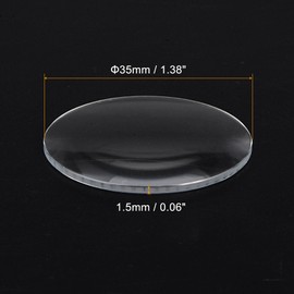 HARFINGTON 3pcs Watch Glass Lens 35mm Dia 1.5mm Thickness Single Dome Round Clear Crystal Lens Watch Replacement Parts for Watchmaker Repair