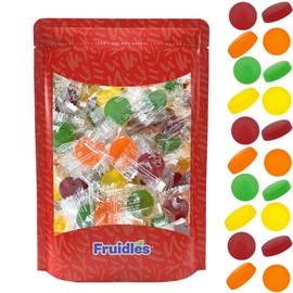 Fruidles Sugar-Free Premium Hard Candy Suckers, Mini Fruit Buttons Variety Pack, Kosher Certified Parve, Low-Sodium, Individually Wrapped (Tropical Mix, 8 ounces (Half-Pound) 75 Pieces)