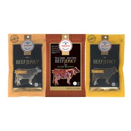 Aufschnitt Beef Jerky | Certified Glatt Kosher | Gluten Free, No Nitrites (Sweet Variety, 3 Pack)