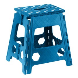Superior Performance Folding Step Stool 15 Inch with Anti Slip Dots (Blue)