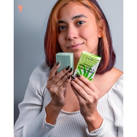 Extraherbos Jabón Aloe Vera y Tepezcohuite 100g - Regenerador Dérmico y Cicatrizante Elimina Puntos Negros, Despigmentante, para Marcas y Manchas - Jabón Artesanal Hidratante y Calmante