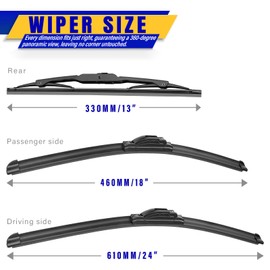 3 wipers Replacement for 2018-2020 Chevy Equinox, Windshield Wiper Blades Original Equipment Replacement - 24"/18"/13" (Set of 3) U/J HOOK