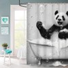 KREATIVE ARTS Black and White Panda Shower Curtain Funny Animal
